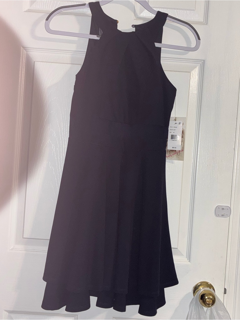 Honey and Rosie Black Sleeveless Midi Dress with High-Low Hem